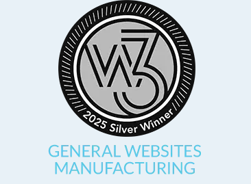 2025 W3 Award Badge for Manufacturing Websites Category