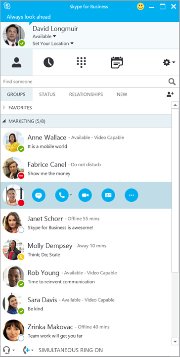 Skype for Business Windows Client